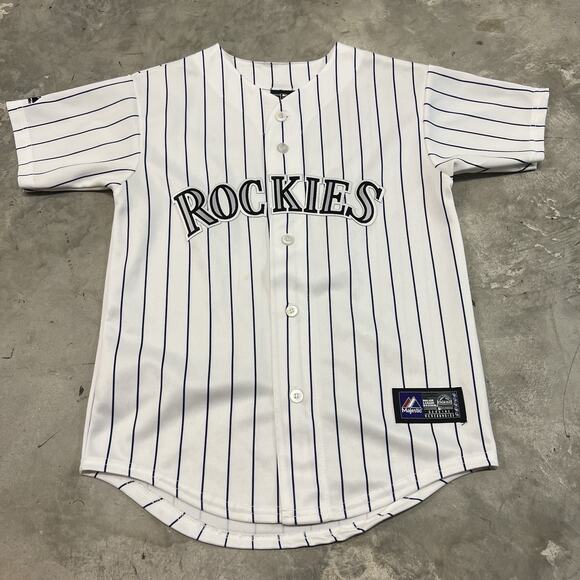 Colorado Rockies Vtg 90s y2k Majestic Sewn Button Jersey YOUTH MADE IN USA Blank - Picture 1 of 8